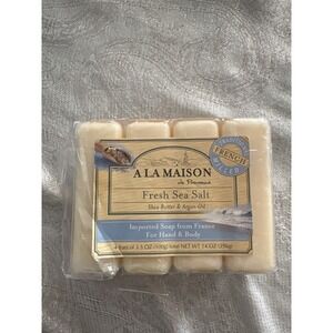 A La Maison French Milled Fresh Sea Salt Shea Butter Argan Oil Soap 4 Bar value